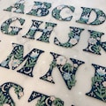 Botanical Letter Patches - Embroidered Applique Letters - Choose Your Letter or Initial! Flowers, Moon, & Stars Details!  Wildflower + Co.