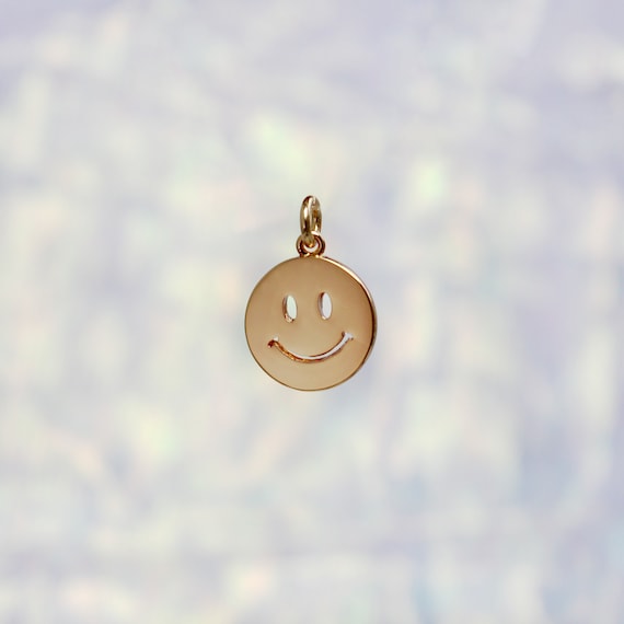 Smiley Face Charm - Sfun Jewelry - Pendant & Gold - Kidcore