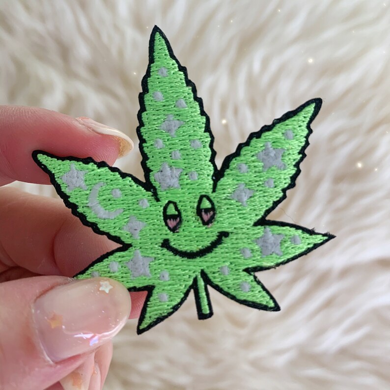 Cosmic Stoner Weed Patch Girly Marijuana Pot Pothead Iron Etsy