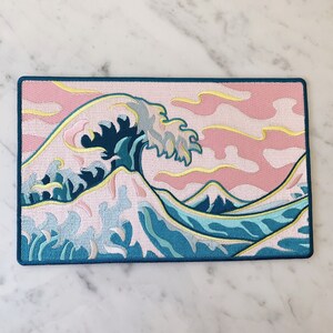 Wave XL Back Patch Patches for Jackets, Embroidered Iron On, Ocean Iron On Patch Sea Beach Surf Embroidered Coconut Girl image 3