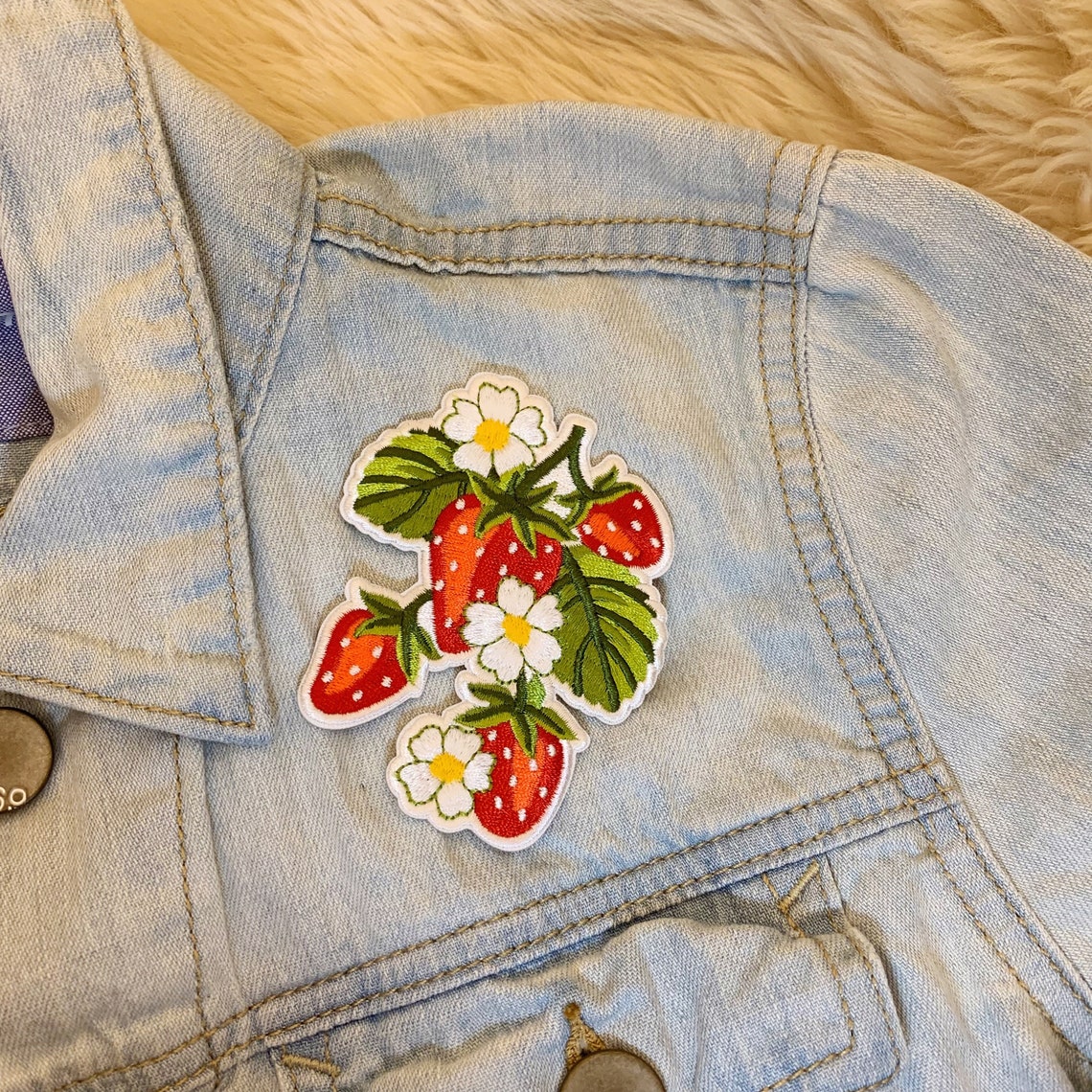 Strawberry Plant Patch Set of 2 Fruit Patches for Jackets - Etsy
