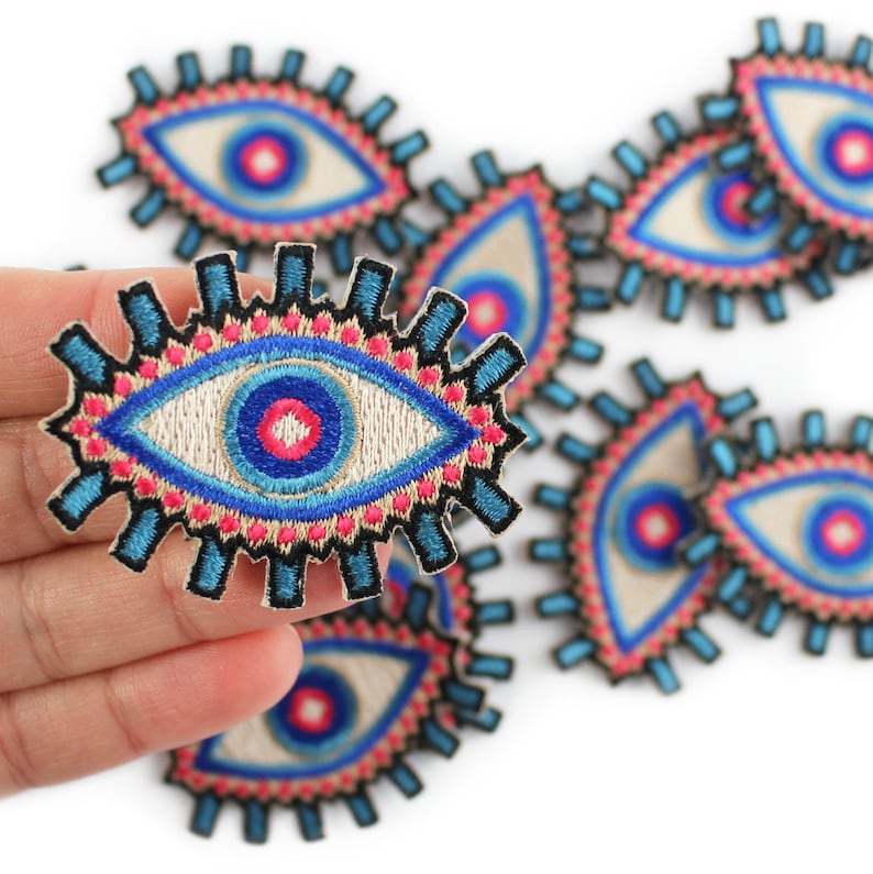 Evil Eye Patch - Iron On - Embroidered Applique 