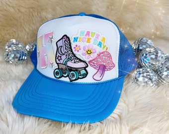 Custom Trucker Hat for Women - Design Your Own - Your Choice of Patches & Hat Color!  Wildflower + Co. Christmas Gift Hanukkah Gift