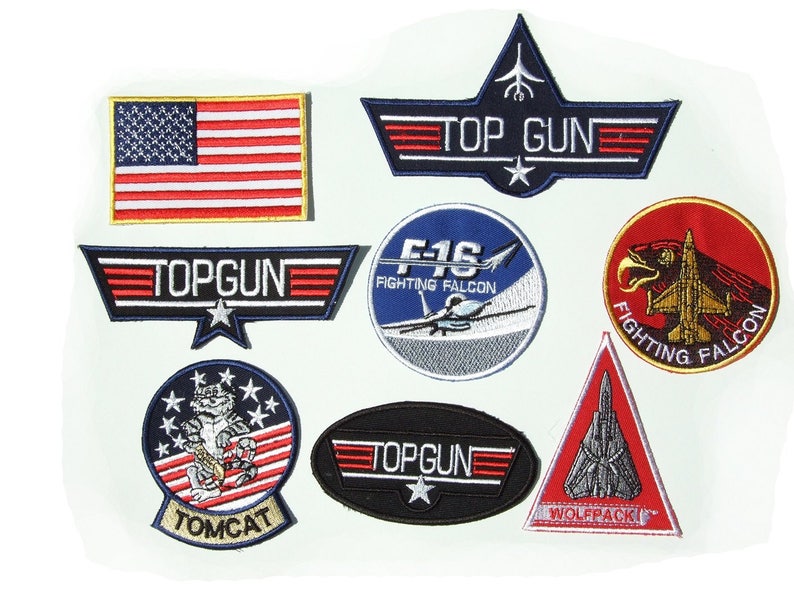Top Gun Maverick Fancy Dress Iron on Patch Set of 8 Etsy