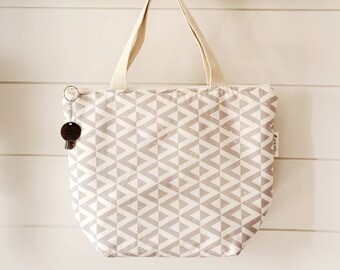 Cream Colored Insulated Lunch Tote/Lunch Bag/Lunch Box