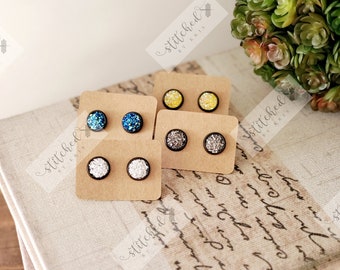 Sparkly Stone Stud Earrings