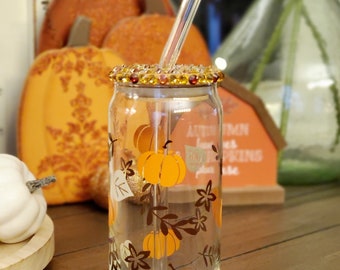 Fall Beer Glass Can/Iced Coffee Glass