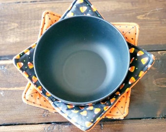 Halloween Bowl Cozy/Fall Soup Bowl Cozy/Candy Corn Bowl Cozy