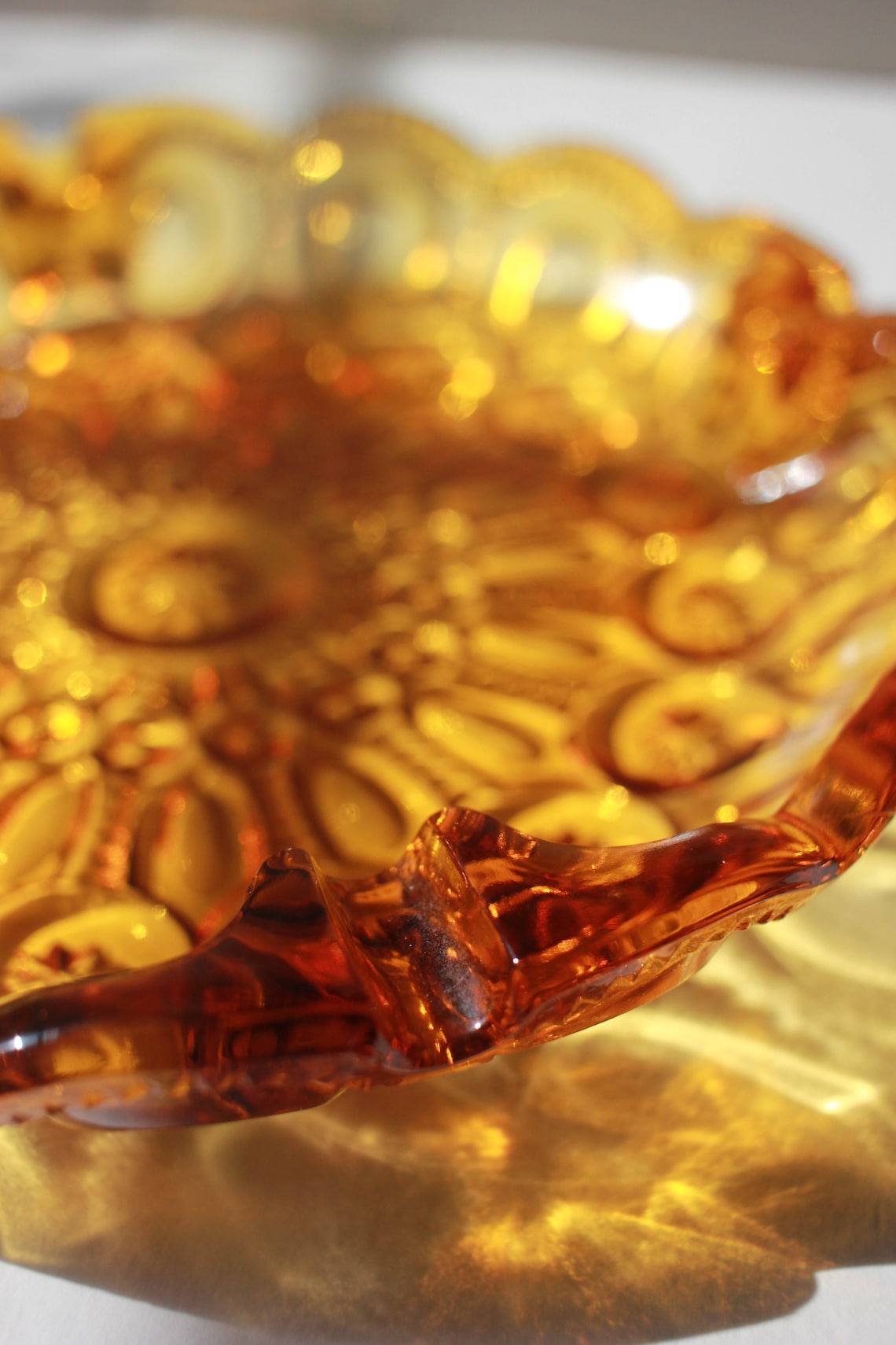 XL Amber Ashtray Vintage Ashtray 1970s Amber Glass Ash Etsy