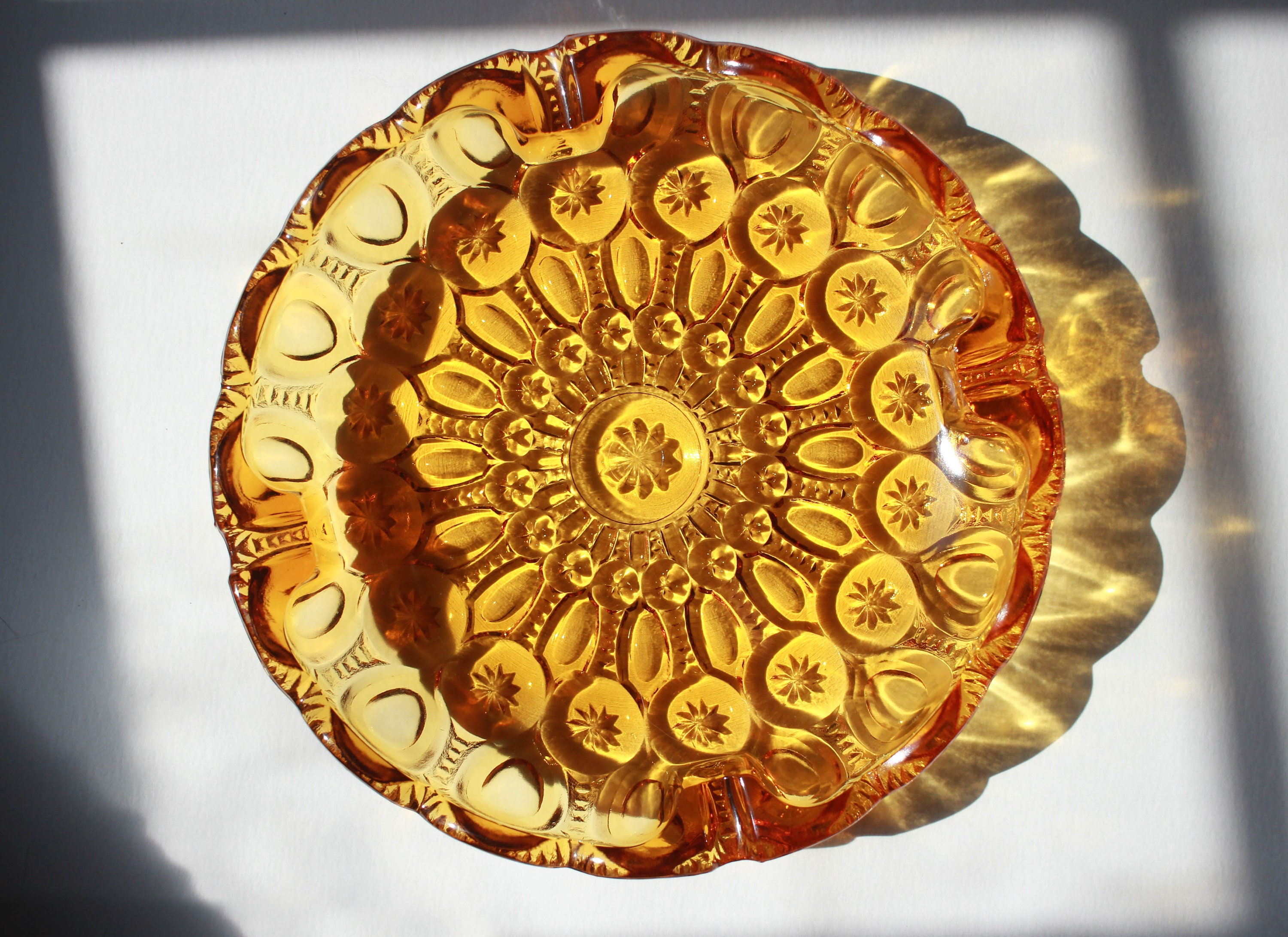 XL Amber Ashtray Vintage Ashtray 1970s Amber Glass Ash Etsy
