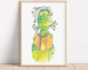 Dinosaurs for Dummies | Dinosaur Print, Dinosaur Nursery Wall Art | Perfect Gift for Kids | Children Book Illustration | Playroom Decor