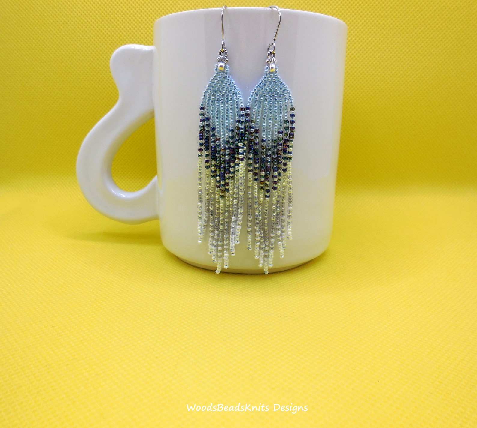 Beaded Fringe Earrings Pastel Earrings Seed Bead Earrings Etsy