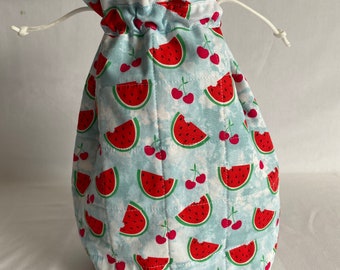 Gift Bag, Watermelon Bag, Quilted Gift Bag, Cloth Gift Bag, Reusable, Eco friendly, free shipping in the lower 48 States