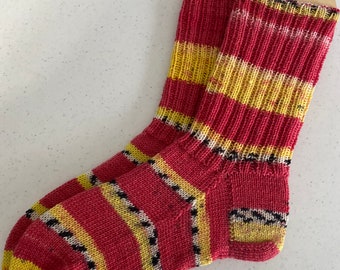 Hand Knitted Wool Socks: Women's US Size 7-9