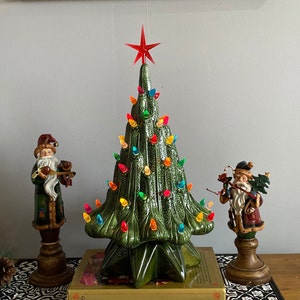 16.5 inch Lava Tree, green glazed Ceramic Tree with multi colored bulbs, free shipping in the lower 48