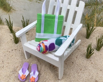 1:12 Scale Miniature Blue Flip Flops For Dollhouse | Pair Of Tiny Beach Sandals | 0.9x0.5x0.4 Inch Doll Accessories