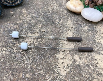 Dollhouse Miniature Marshmallow Sticks for Bonfire Fire Pit Firepit Skewers 1” scale 1:12 Fairy Garden