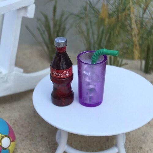 Dollhouse Miniature Iced Coke Tumbler Cup W/ Ice Bottle and - Etsy