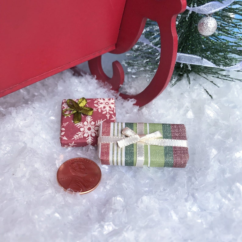 Dollhouse Miniature Christmas Presents Holiday Gifts Box Etsy