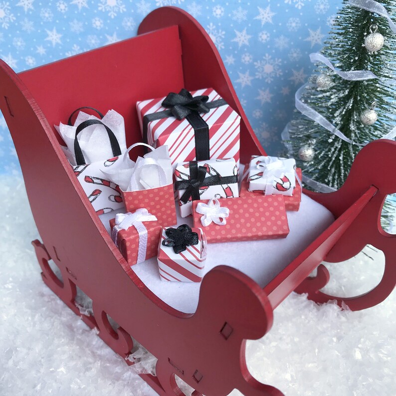Dollhouse Miniature Christmas Presents Holiday Gifts Box Etsy