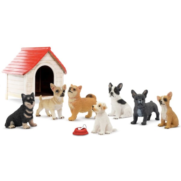 Dollhouse Miniature Pet Puppy Dog Figurine Shiba Labrador Bulldog 1" Scale 1:12