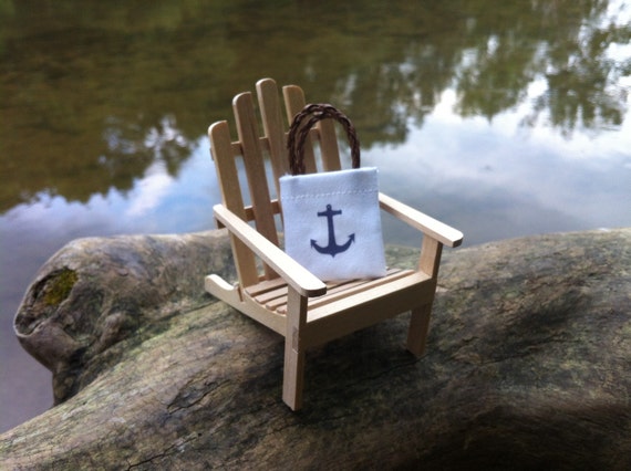 Dollhouse Miniature Nautical Anchor Tote Bag Beach Lake Camping 1/" Scale 1:12
