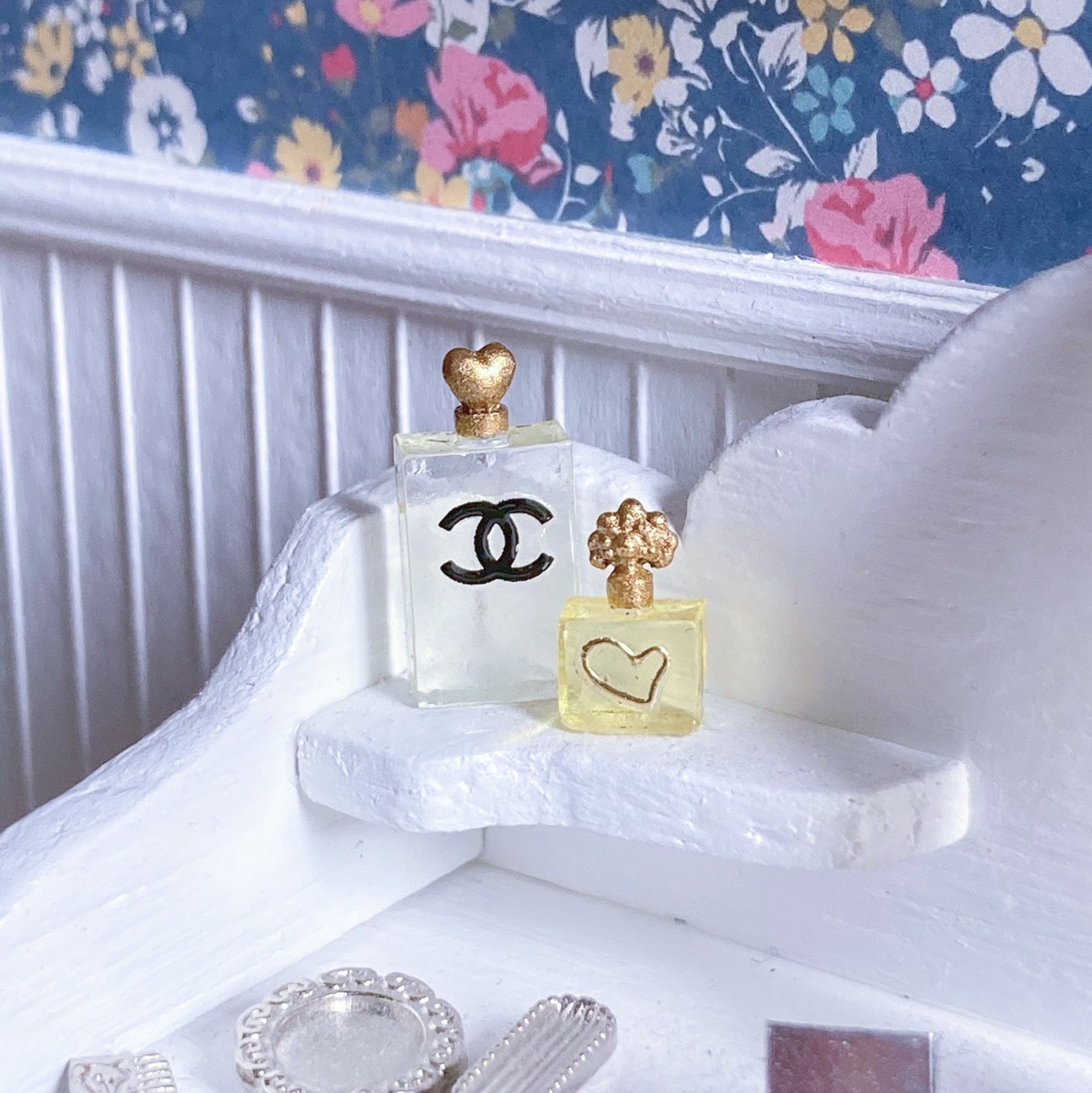 Dollhouse Miniature Designer Perfume Bottle Set Yellow Gold 1 Etsy
