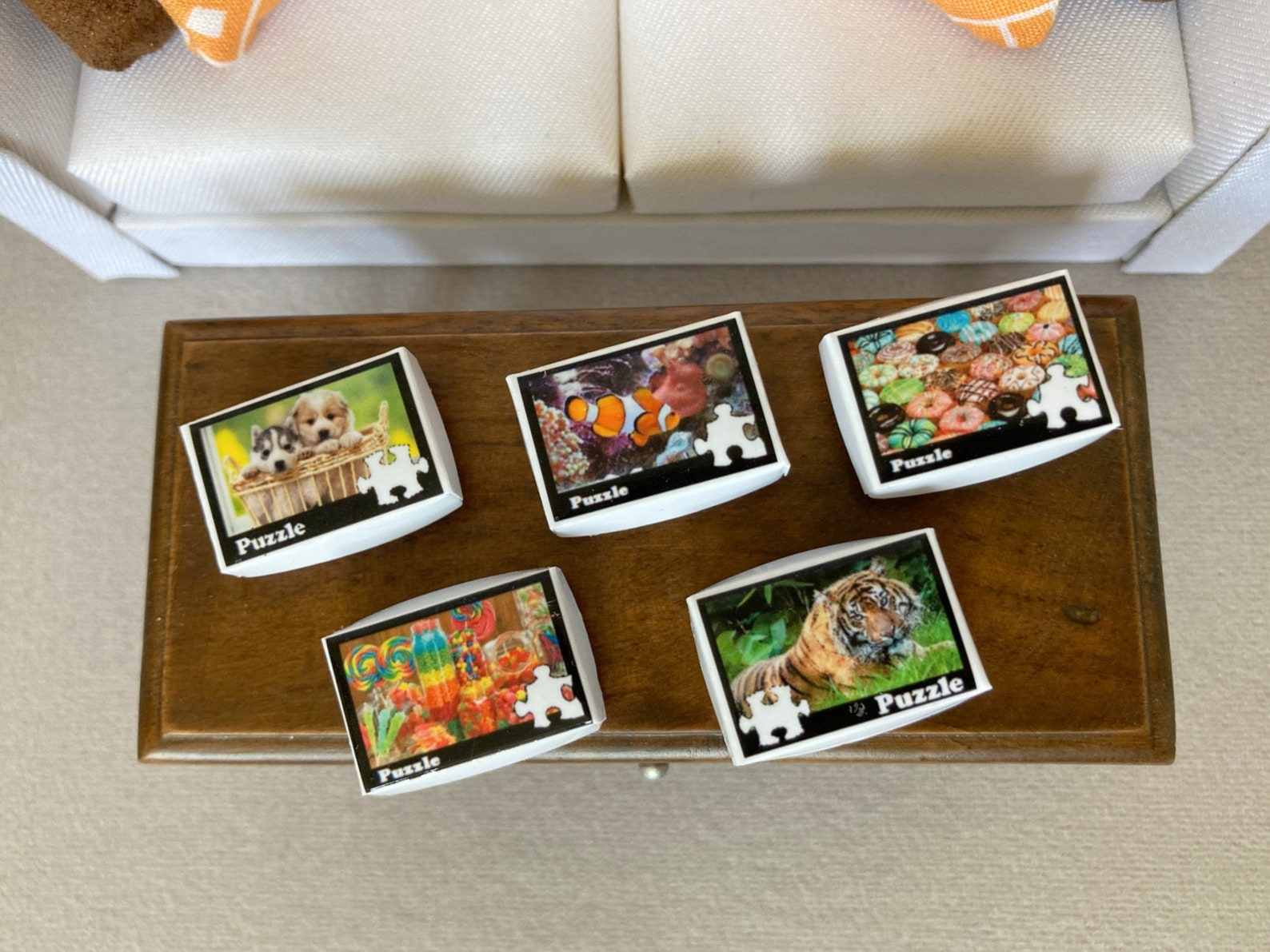 Dollhouse Miniature Jigsaw Puzzle Box W/ 20 Pieces 1 Scale Etsy