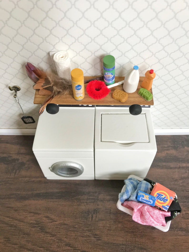 Dollhouse Miniature Laundry Basket with Clothes Tide Detergent Etsy