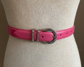 Skinny Washed Pink Belt, Light Pink Genuine Leather Belt  display picture 1