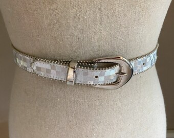 Vintage 80s Silver Stretch Disk Belt - Etsy