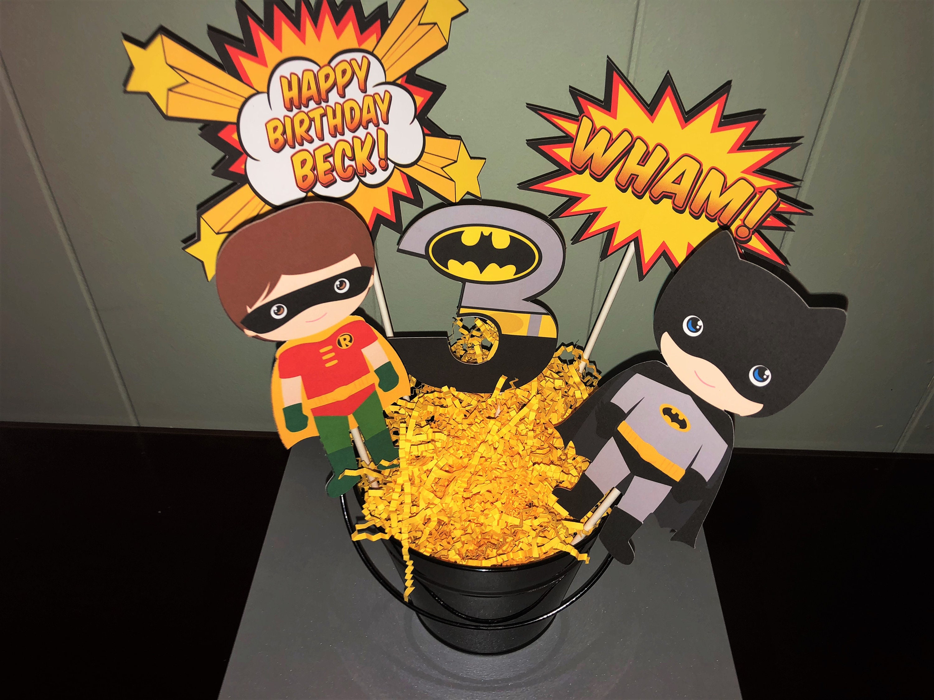Batman Centerpiece Kid Batman and Robin Centerpiece Batman Etsy