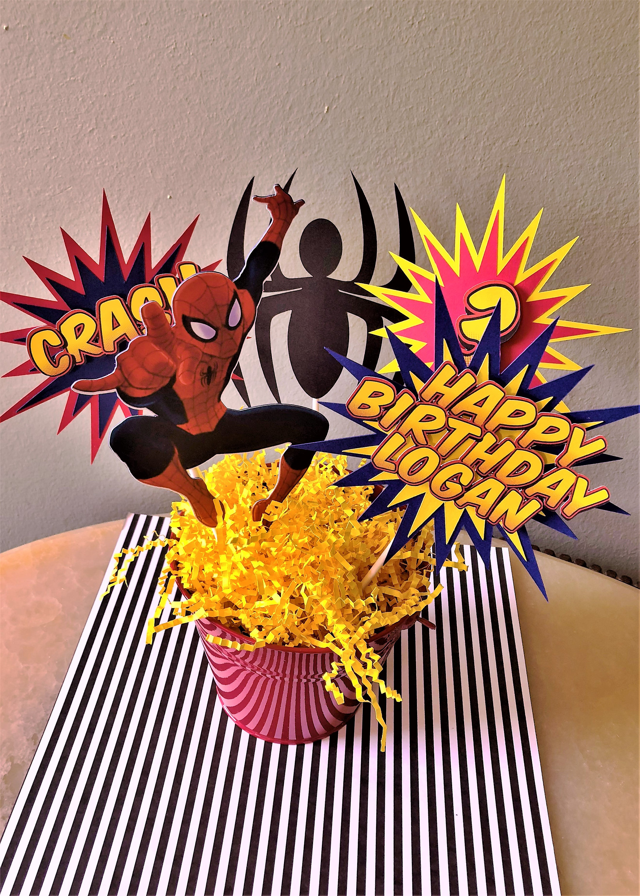 Spiderman Centerpiece Spiderman Birthday Decorations Etsy