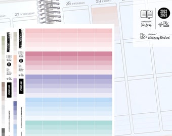 Ombre Blank Checklist Printable Planner Stickers Harmony Neutral (Fits Erin Condren LifePlanner™ Vertical)