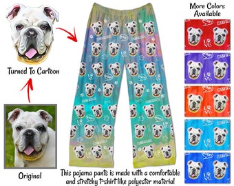 Your Photo On Pajama Pants. Custom And Personalized Gift For Pet Lover. Lounge Sleeping Pants For Boy, Teen, Men. Unique Holiday Gift Idea.