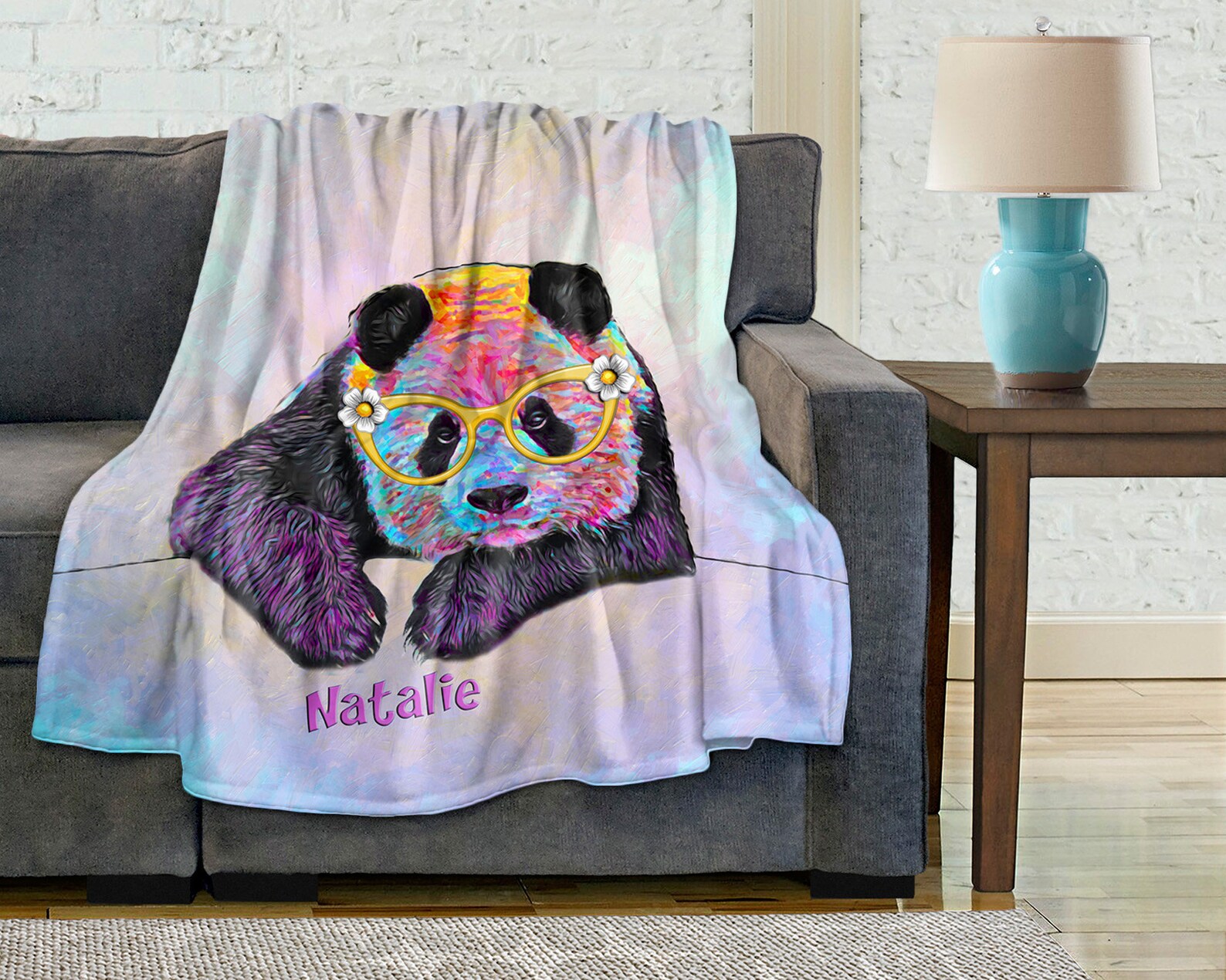 Panda Bear Blanket for Girls Personalized Gift for Animal Etsy