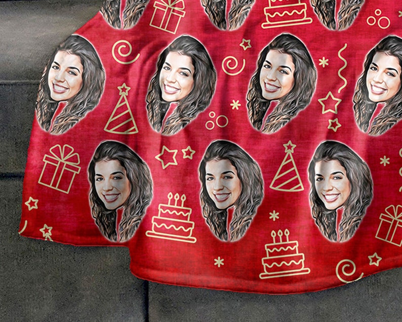 Personalized Picture Blanket Gifts For Teens Funny Birthday Gifts Turn Picture Into Art Custom Photo Blanket Red Blanket For Girlfriend