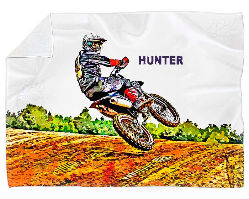 Motocross personnalisé Dirt Bike et Moto Fleece Blanket ...