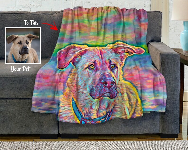 Personalized Pet Picture Fleece Blanket For Dog Owners. Custom Etsy