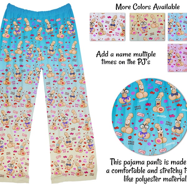 Funny Penis Pajama Pants for Man and Women. Cocks Prank Novelty Favor. Dick Gag Gift. Adult Sleep Pants. Unique Birthday PJ's for Boyfriend