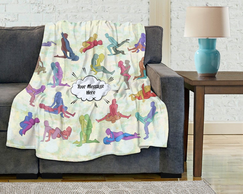 Personalized Sex Positions Warm Sherpa Throw With Message, Erotic