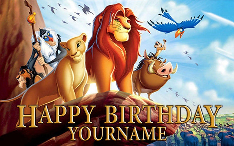 Lion King Personalize Custom Printed Birthday Backdrop Banner | Etsy