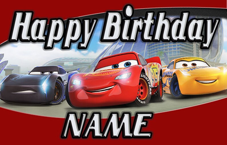 Disney Cars Personalize Printed Birthday Backdrop Banner 3 Etsy