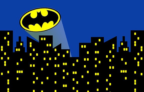 Batman Skyline Personalized Custom Printed Backdrop Banner | Etsy