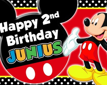 Mickey Mouse custom Birthday Banner