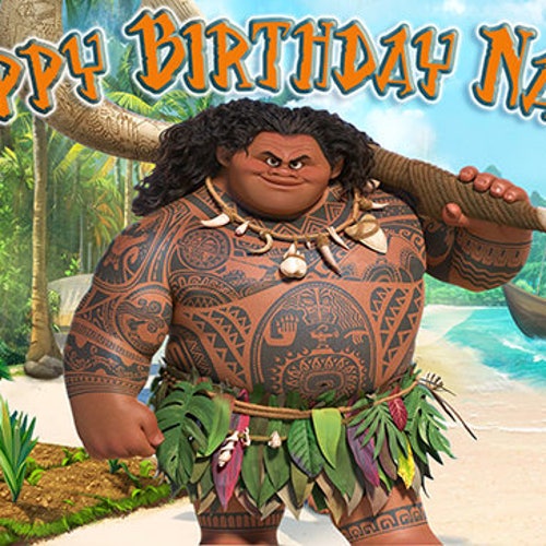 Moana Personalize Custom Printed Birthdaybackdrop Banner Etsy