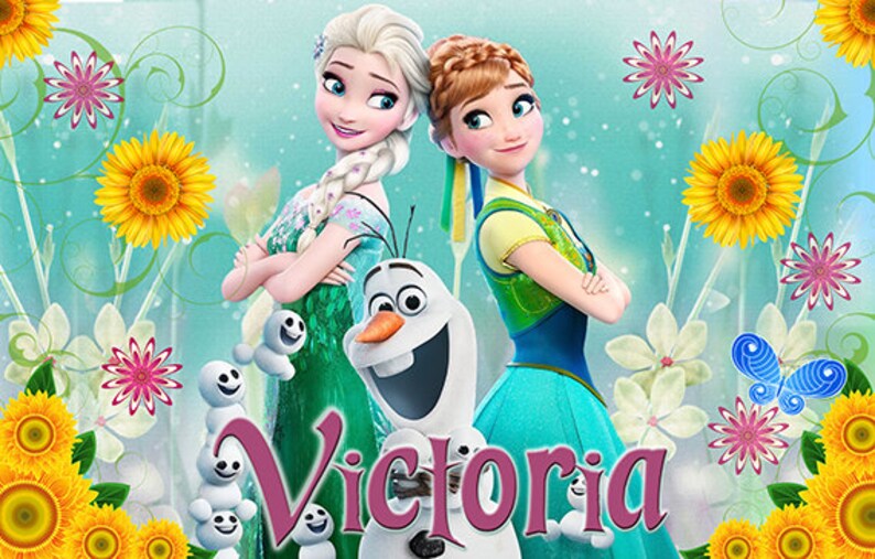 Frozen Fever Personalize Printed Backdrop Vinyl Banner Etsy