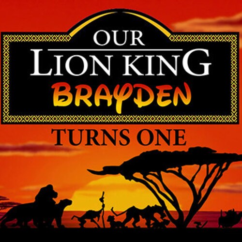 Lion King Personalize Birthday Printed Backdrop Banner our ...