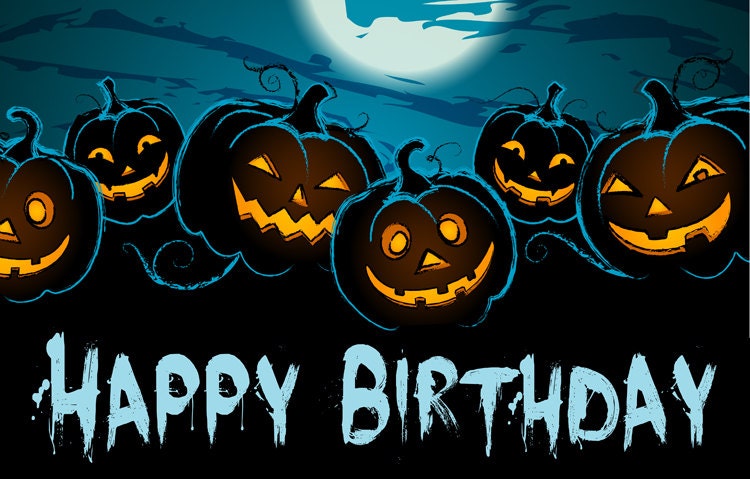 Happy Birthday Halloween Backdrop Halloween Birthday Party Background 