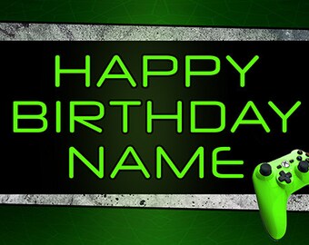 EXTRA LARGE XBOX personalised birthday banner kids poster decoration L@@K! EXTRA LARGE XBOX personalised birthday banner kids poster decoration L@@K!